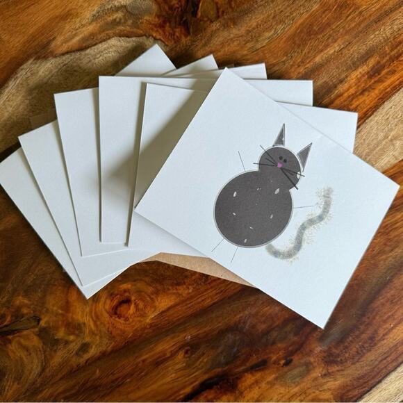 Greeting Cards Blank Cards for Cat Lovers 6 w/Envelopes Custom Designed Art - Picture 1 of 3